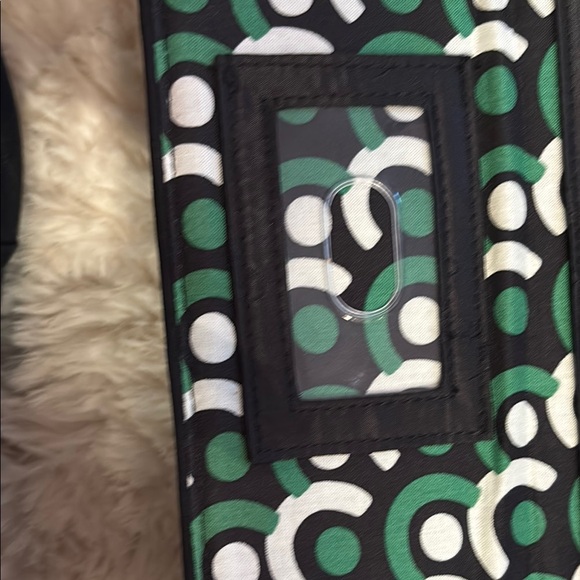 Vera Bradley Black and Green Floral Wallet - Picture 4 of 5